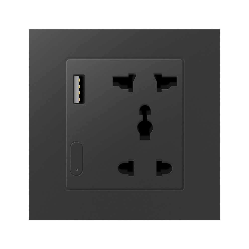 ZigBee розумна розетка з USB Akubela (чорна)