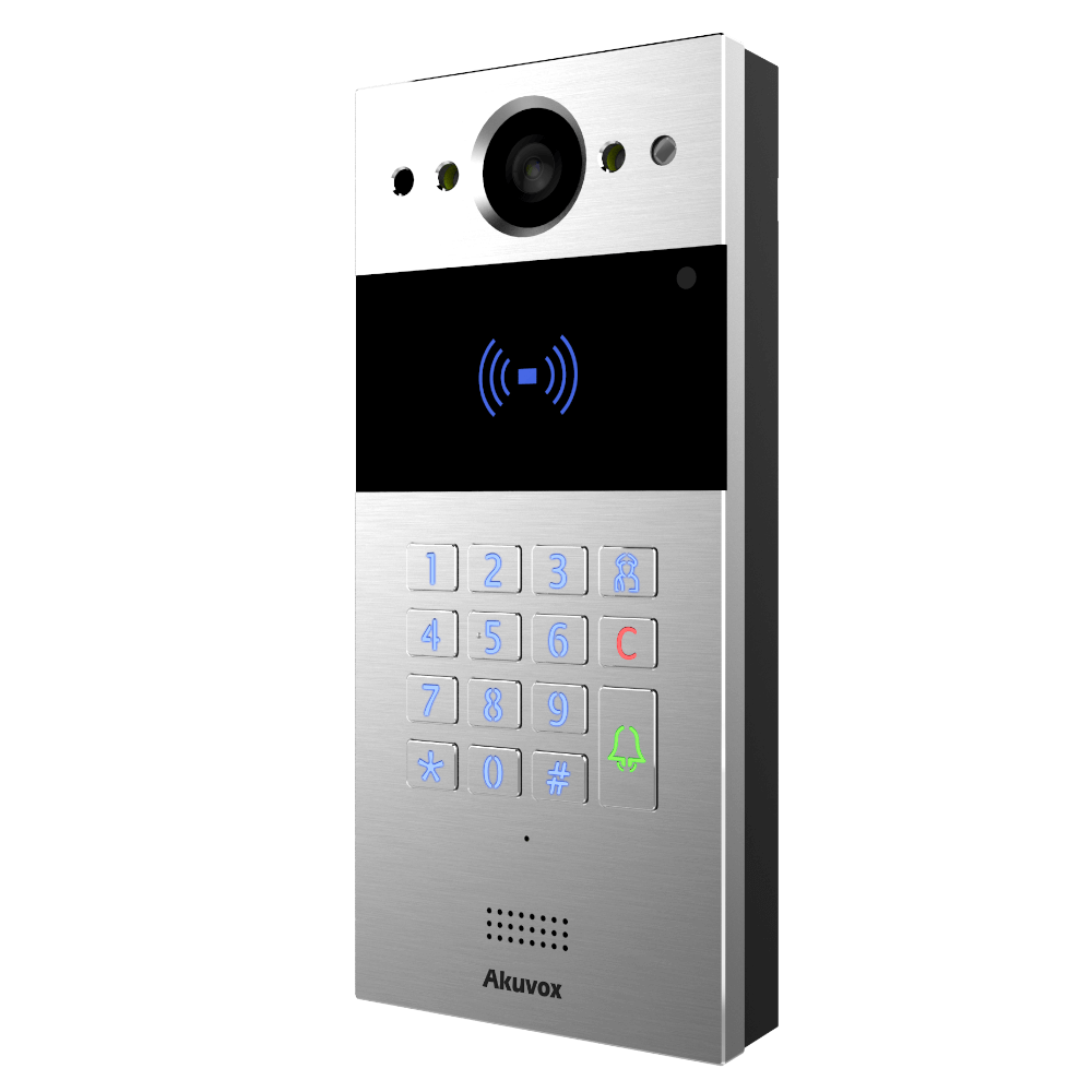 2 МП IP-відеопанель багатоабонентська зі зчитувачем Akuvox R20K Silver