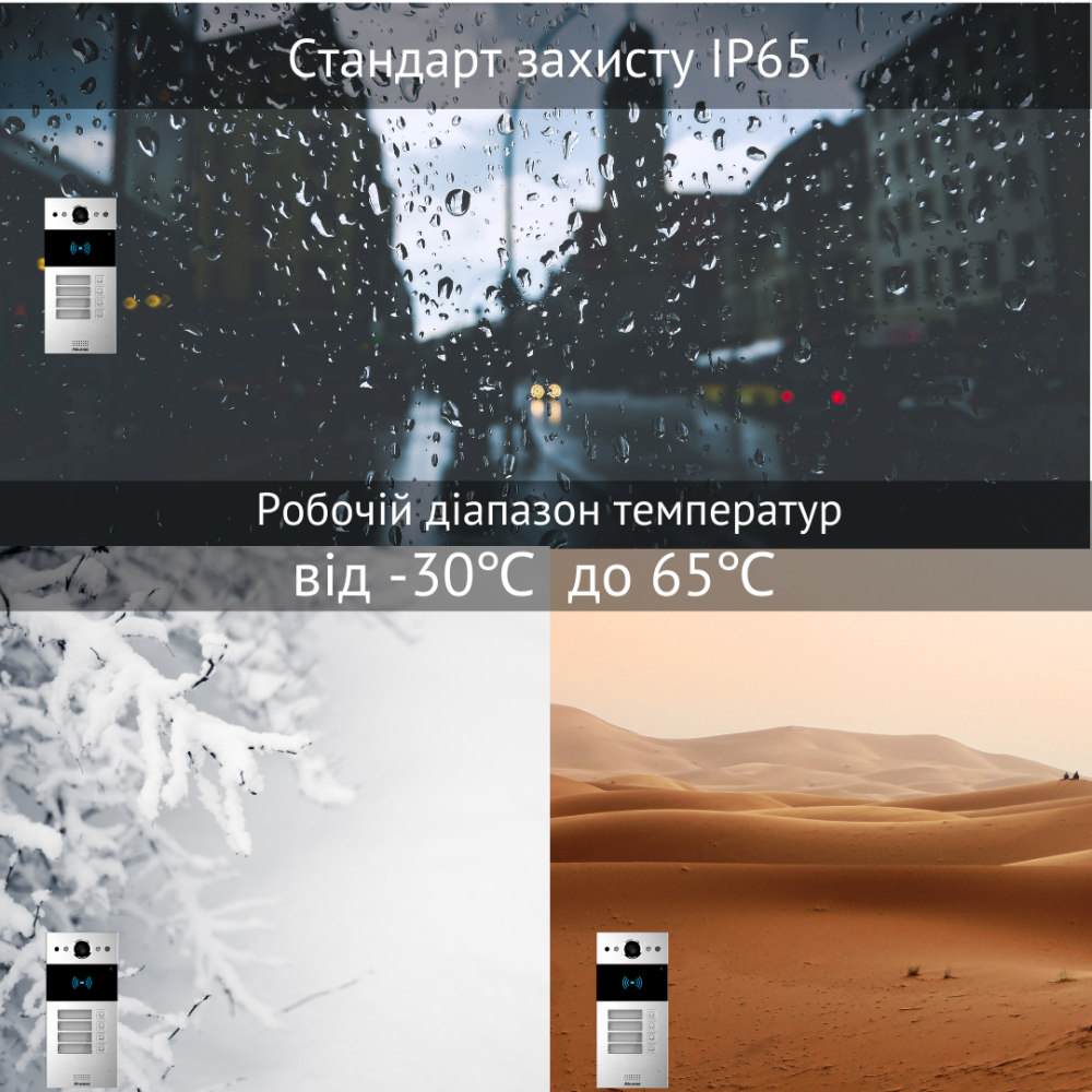 2 МП IP-видеопанель многоабонентская со считывателем Akuvox R20B, 4 абонента