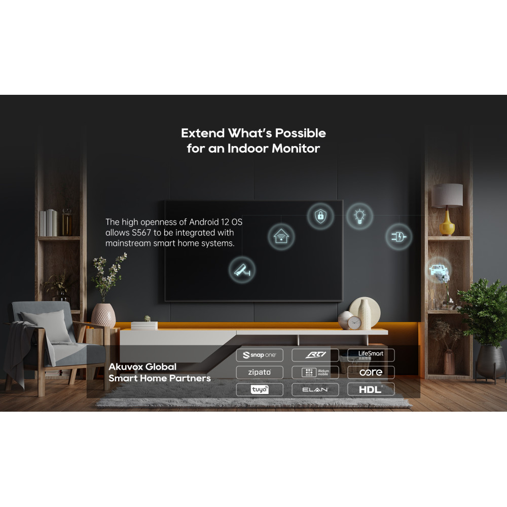 Wi-Fi SIP-видеодомофон 10" Akuvox S567W Black