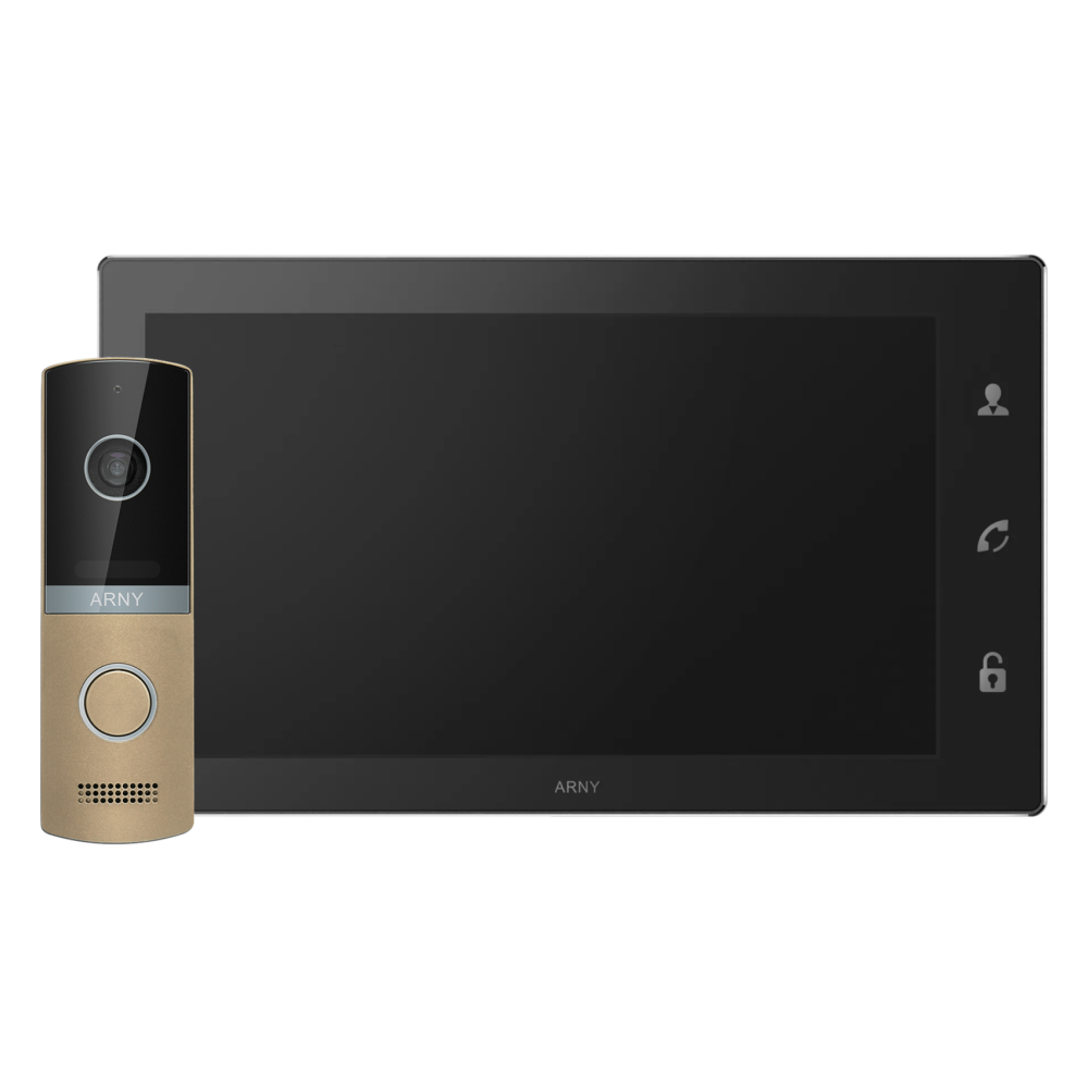 Комплект домофонный ARNY AVD-1421 (AVD-1040 2 Мп PiP + AVP-NG230 1 Мп) Black + Champagne