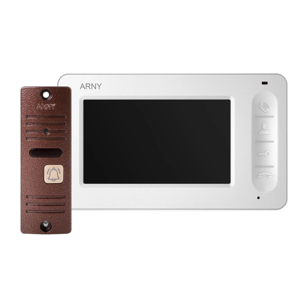 Комплект відеодомофона ARNY AVD-4005 (AVD-405 + AVP-05 (v.2)) White + Copper