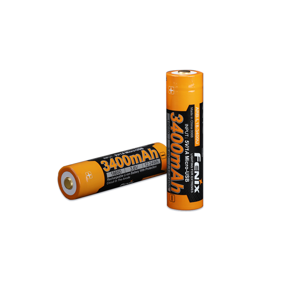 Акумулятор 18650 Fenix (3400 mAh) micro usb зарядка (ARB-L18-3400U)