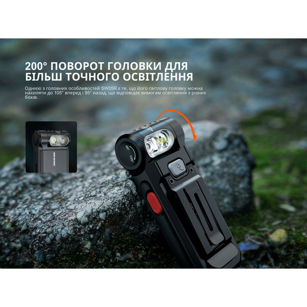 Ліхтар ручний Fenix SW05R-RED LED чорний
