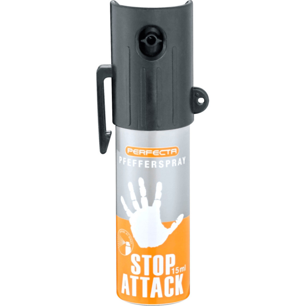 Газовый баллончик перечный Umarex Perfecta Stop Attack 10%, 15 мл, конусное распыление с клипсой