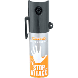 Газовий балончик перцевий Umarex Perfecta Stop Attack 10%, 15 мл, конусне розпилення з кліпсою