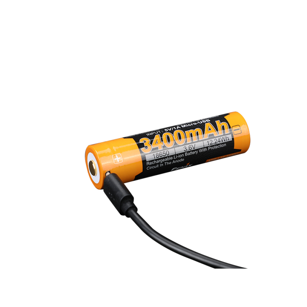 Акумулятор 18650 Fenix (3400 mAh) micro usb зарядка (ARB-L18-3400U)
