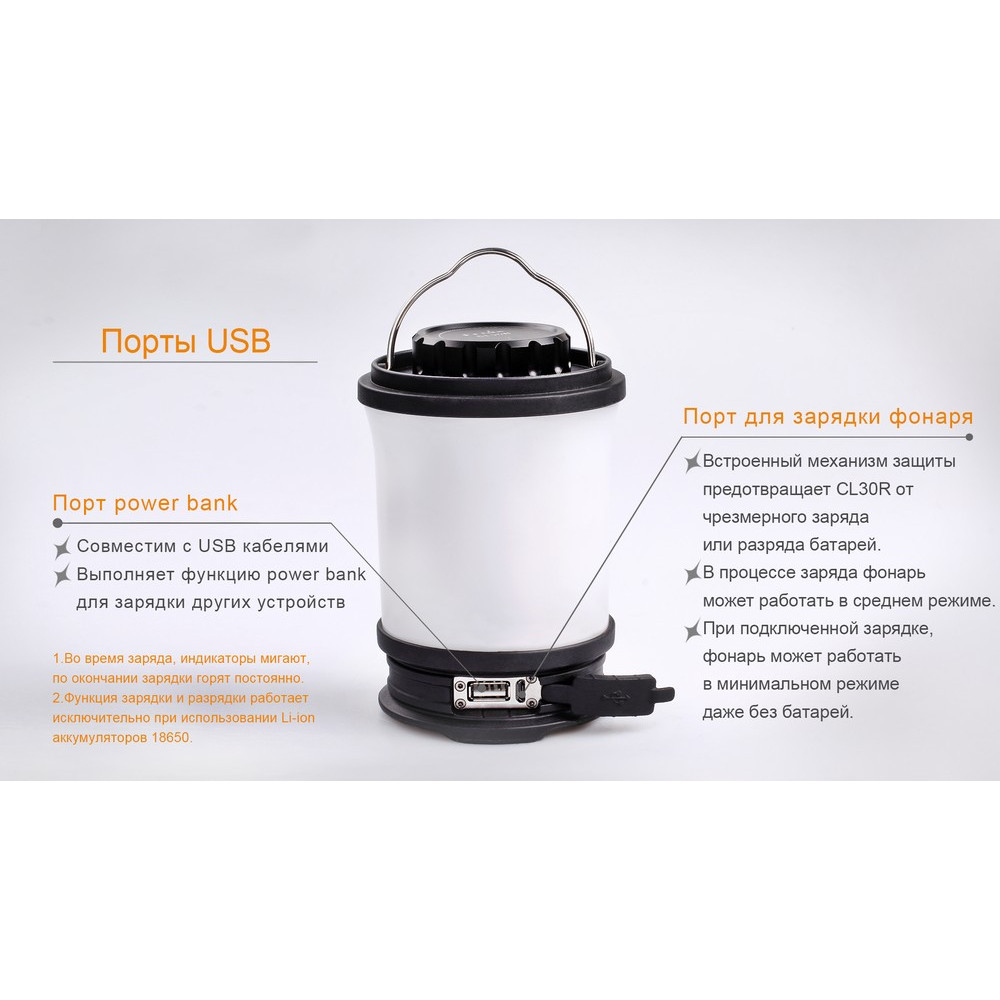 Фонарь кемпинговый Fenix ​​CL30R черный