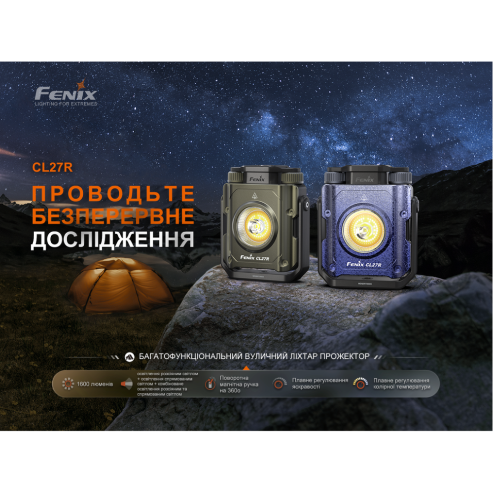 Ліхтар прожектор Fenix CL27R темно-блакитний