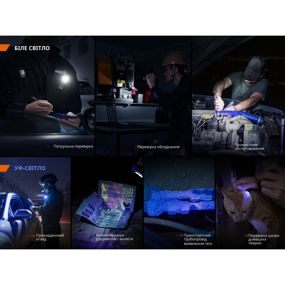 Ліхтар ручний Fenix SW05R-UV LED чорний