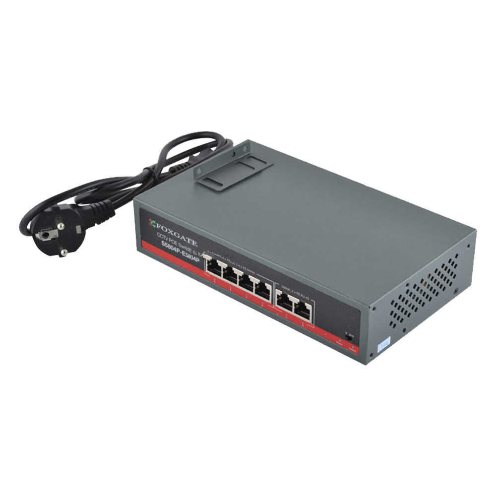4-портовий PoE-комутатор FoxGate S5804P-E2 CCTV некерований