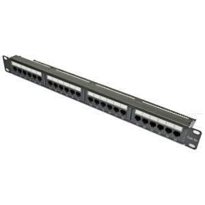 Патч-панель CMS 19" 24хRJ-45 UTP, кат. 5e з організатором кабелю, Kingda