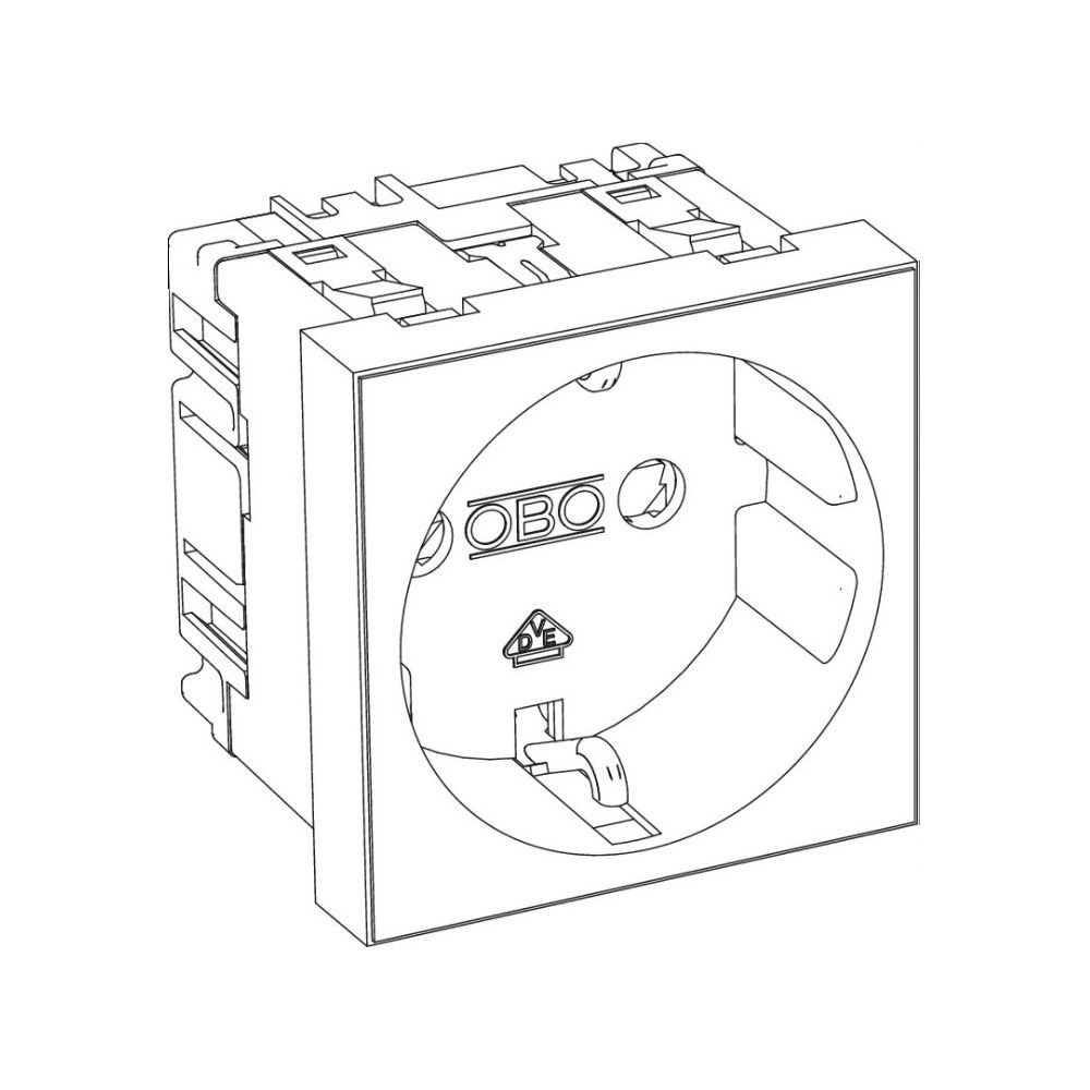 Розетка с заземлением и шторками OBO Bettermann STD-DOK SR01 modul 45 250В 16A красная