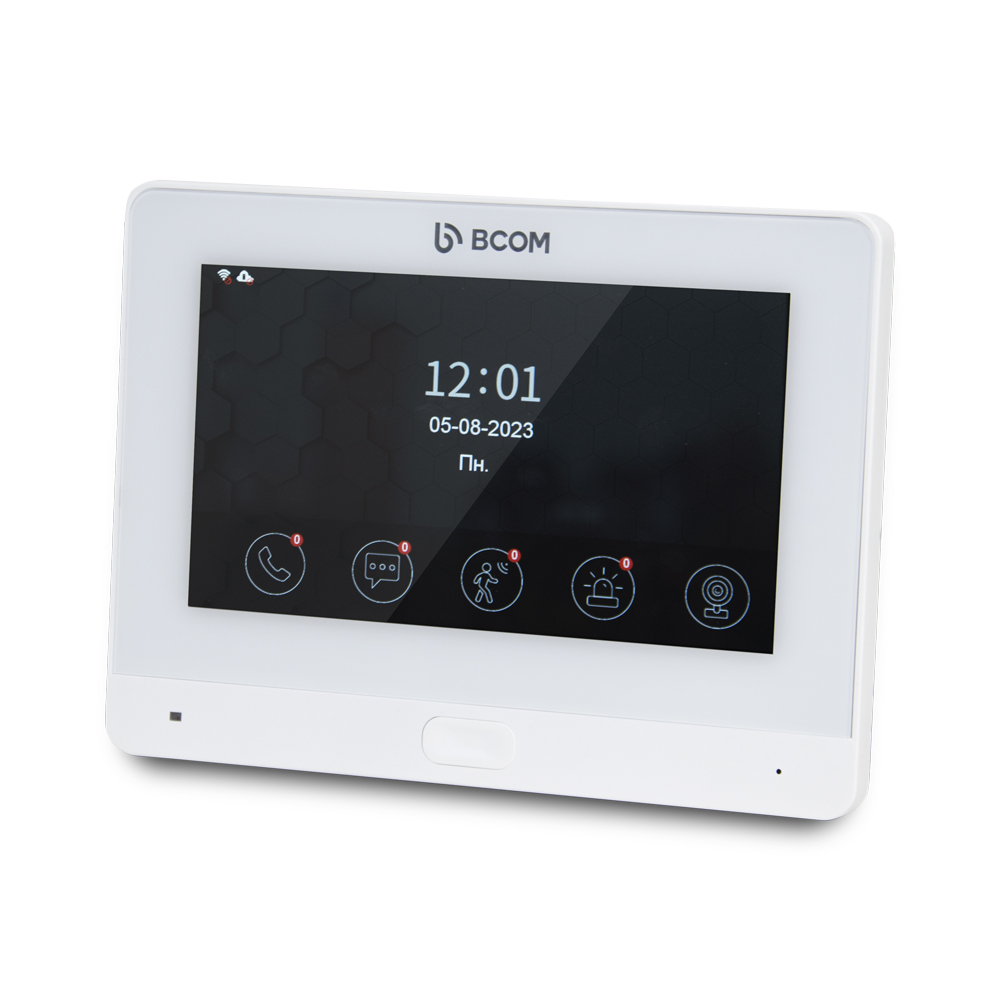 Комплект Wi-Fi видеодомофонa BCOM BD-760FHD/T White с поддержкой Tuya Smart + BT-400FHD Silver