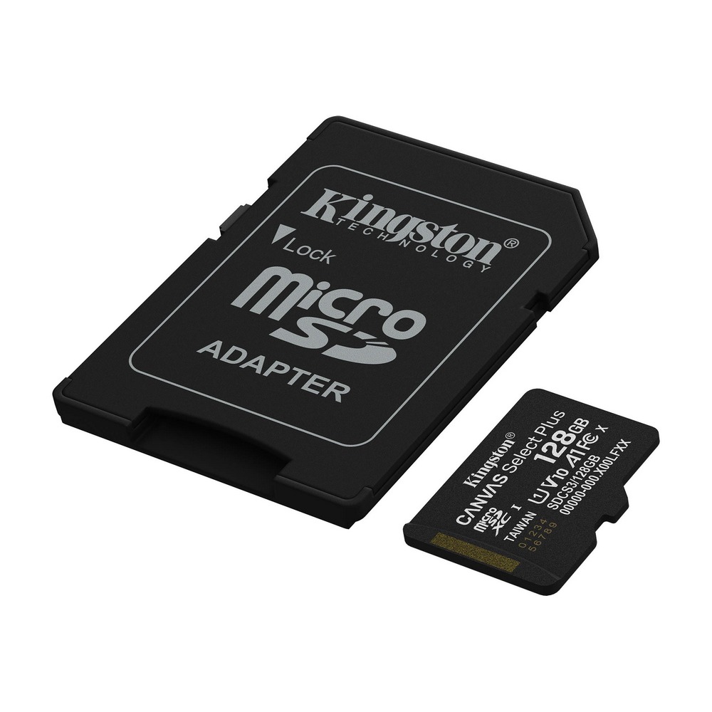 Карта памяти microSDXC Kingston 128GB Canvas Select Plus Class 10 UHS-I + SD-адаптер (SDCS3/128GB)