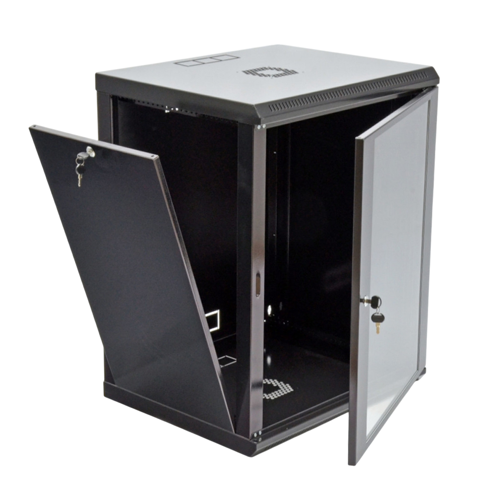 Шкаф серверный SteelNet 15U 600 x 500 для сетевого оборудования (стекло, черный)