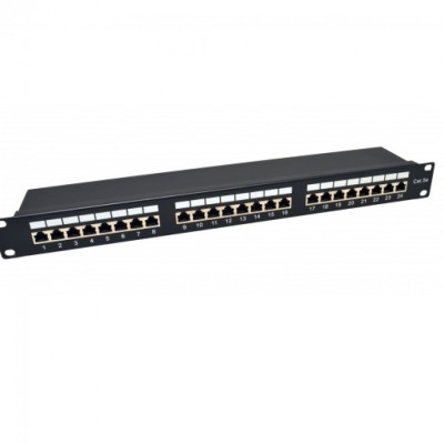 Патч-панель CMS 19" 24xRJ-45 FTP, кат. 5e с организатором кабеля, Kingda