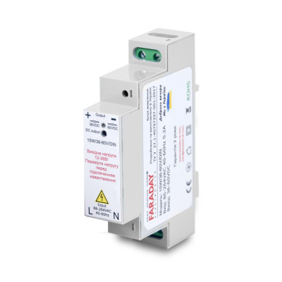 Блок питания Faraday Electronics 15W/36-60V/DIN для крепления на DIN рейке