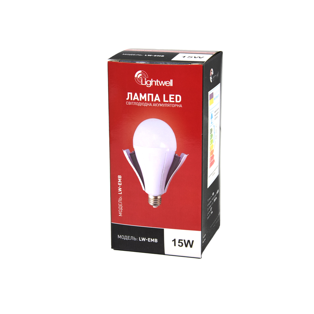 Лампа LED акумуляторна Lightwell LW-EMB-15W 15 Вт Е27