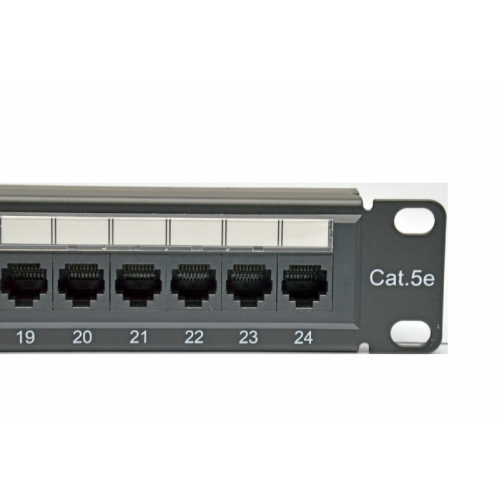 Патч-панель CMS 19" 24хRJ-45 UTP, кат. 5e c организатором кабеля, Kingda