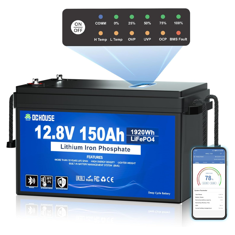 Акумулятор DC HOUSE 12.8V 150Ah LiFePO4, Bluetooth (ECO-LFP1215005)