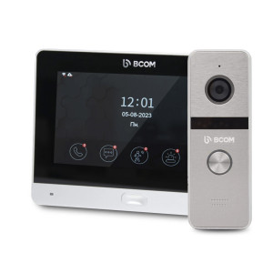 Комплект Wi-Fi відеодомофонa BCOM BD-760FHD/T Silver з підтримкою Tuya Smart + BT-400FHD Silver