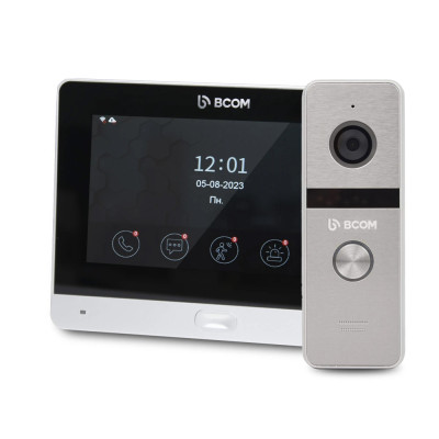 Комплект Wi-Fi відеодомофонa BCOM BD-760FHD/T Silver з підтримкою Tuya Smart + BT-400FHD Silver