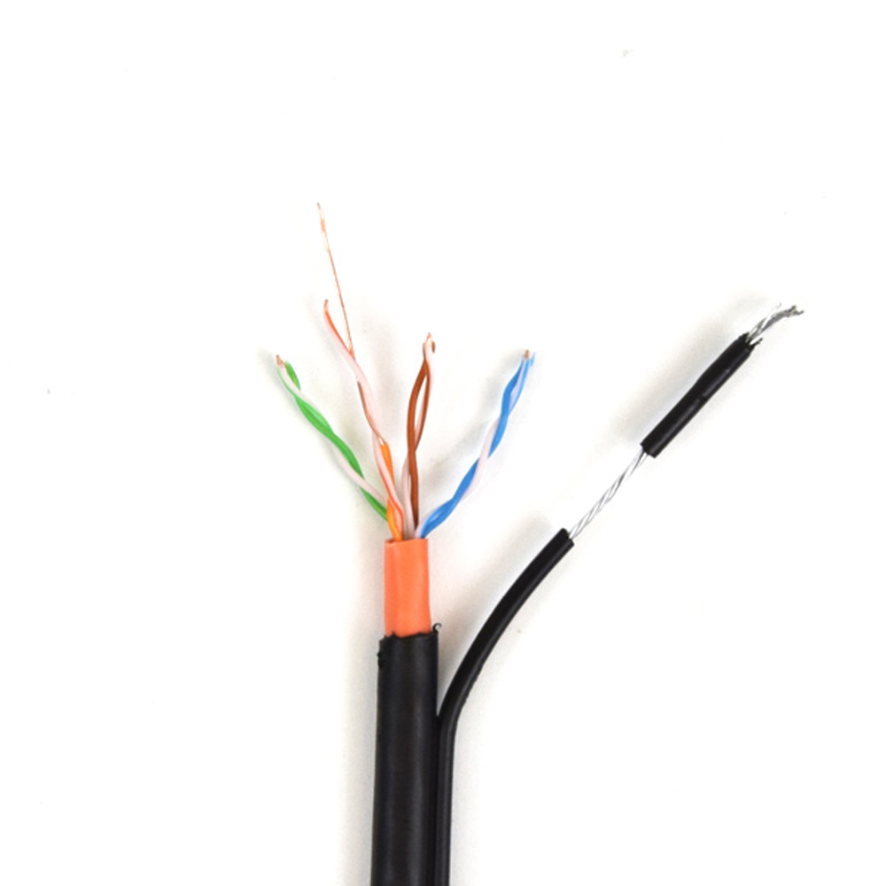 Кабель звита пара GoldMine GM UTP 4*2*0.5-CU PVC PE MT кат.5е мідь зовнішній з несучим тросом 305 м