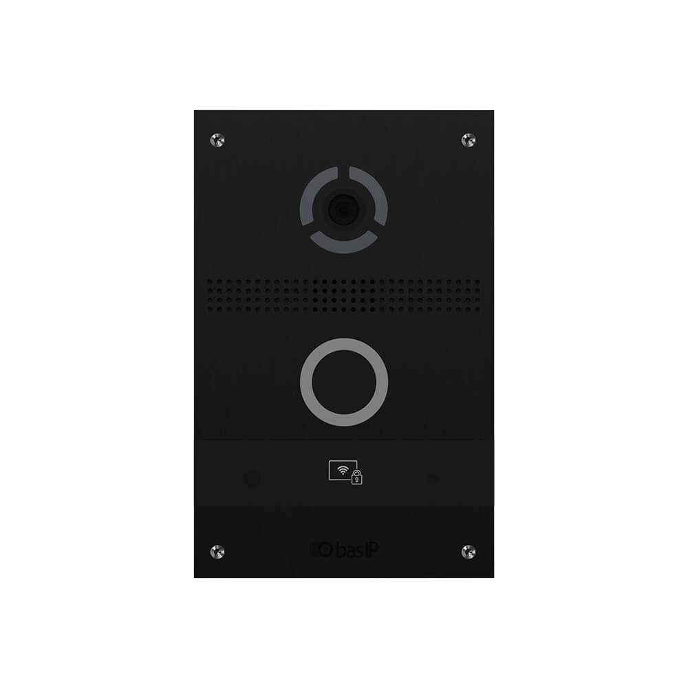 Виклична IP-відеопанель Bas-IP AV-08FBL black з розпізнаванням облич і зчитувачем UKEY