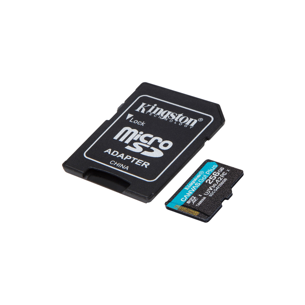 Карта памяти Kingston microSDXC 256GB Canvas Go! Plus G4 Class 10 UHS-I U3 V30 A2 + SD-адаптер (SDCG4/256GB)
