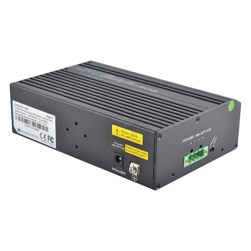 6-портовый PoE-коммутатор FoxGate S6004-ES-I неуправляемый