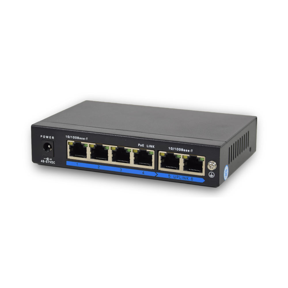 4-портовый коммутатор Atis PoE-1006-4P/250m/8L неуправляемый
