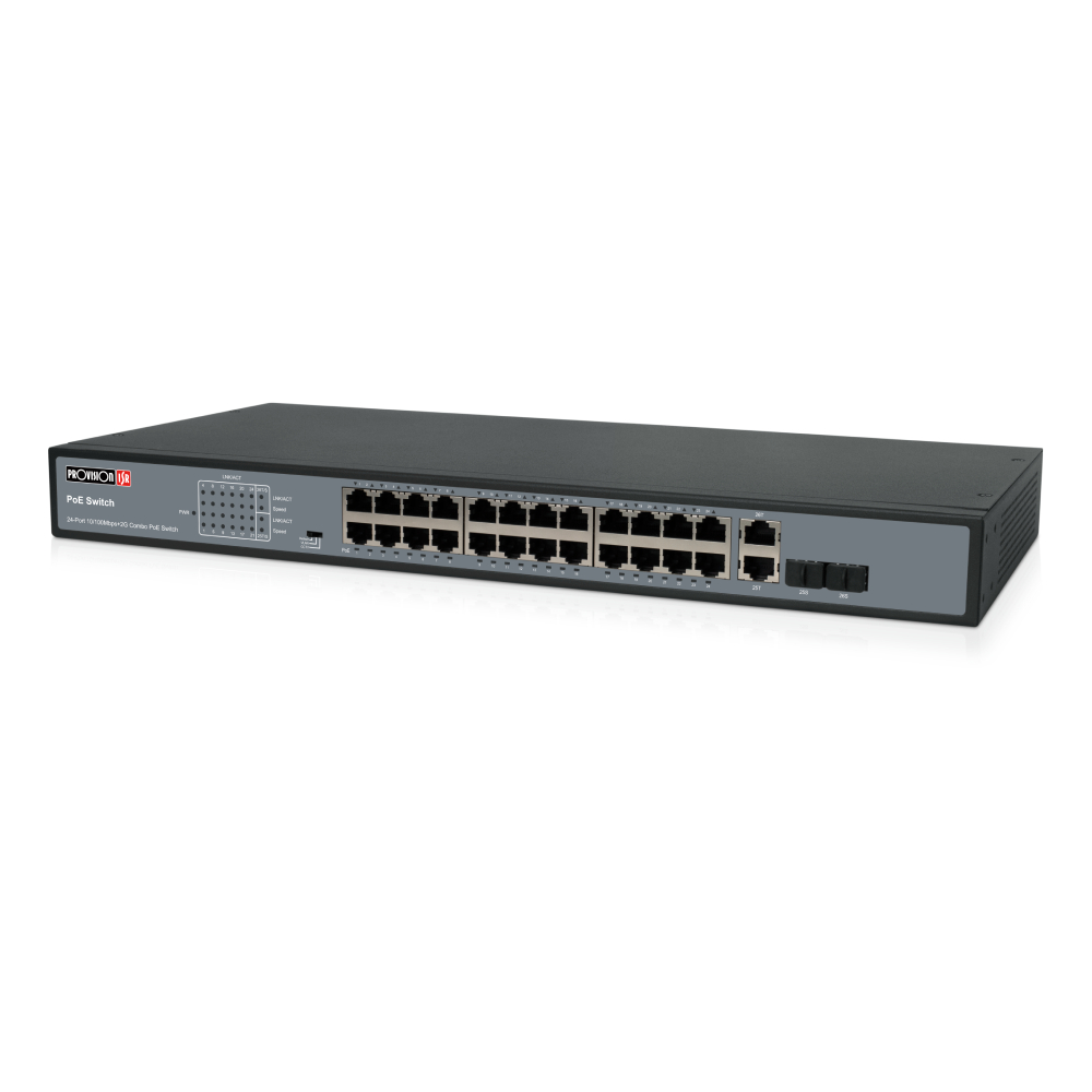 24-портовий PoE-комутатор Provision-ISR PoES-24370C+2Combo некерований