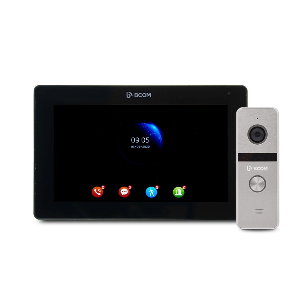 Комплект видеодомофона BCOM BT-400FHD Silver+BCOM BD-770FHD/T Black
