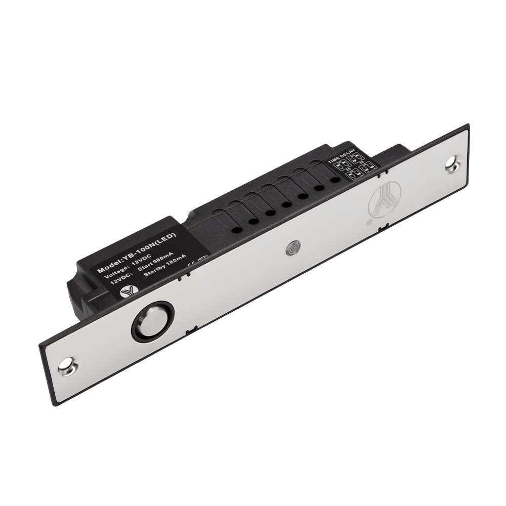 Электроригельный замок Yli Electronic YB-100N(LED)-8P с LED индикацией и таймером задержки