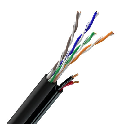 Витая пара Одескабель OK-Net КПП-ВП (100) 4x2x0,51 2x0,75 мм2 U/UTP-cat.5Е СU изоляция ПЭ 305м медь наружный с питанием
