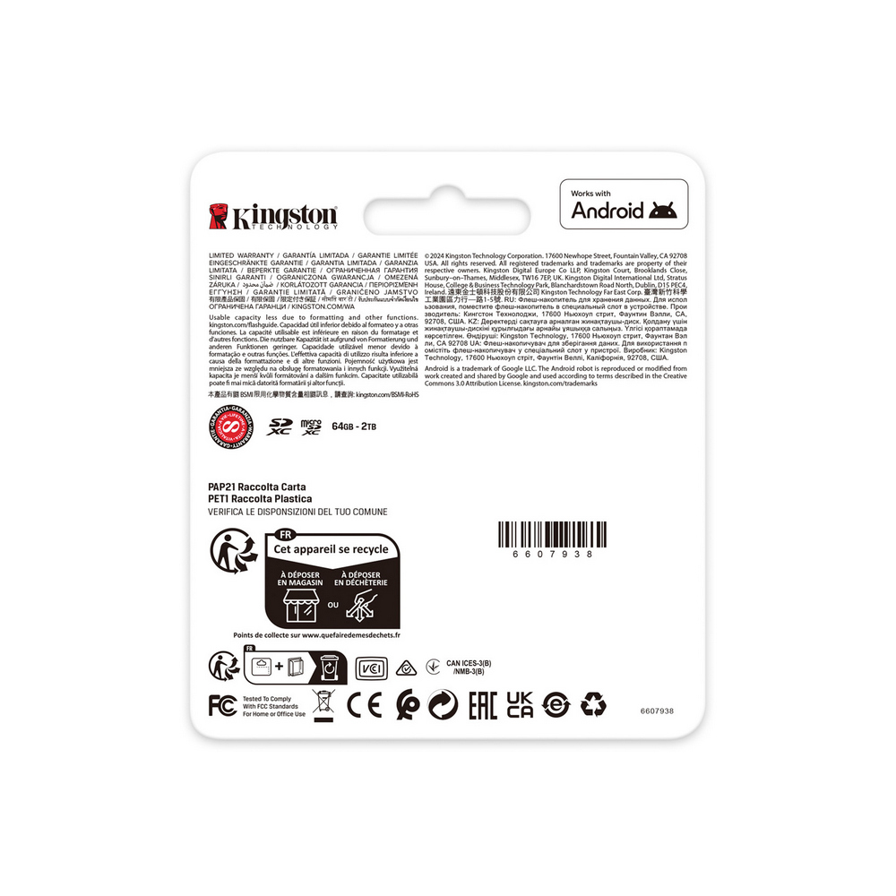 Карта памяти Kingston microSDXC 256GB Canvas Go! Plus G4 Class 10 UHS-I U3 V30 A2 + SD-адаптер (SDCG4/256GB)