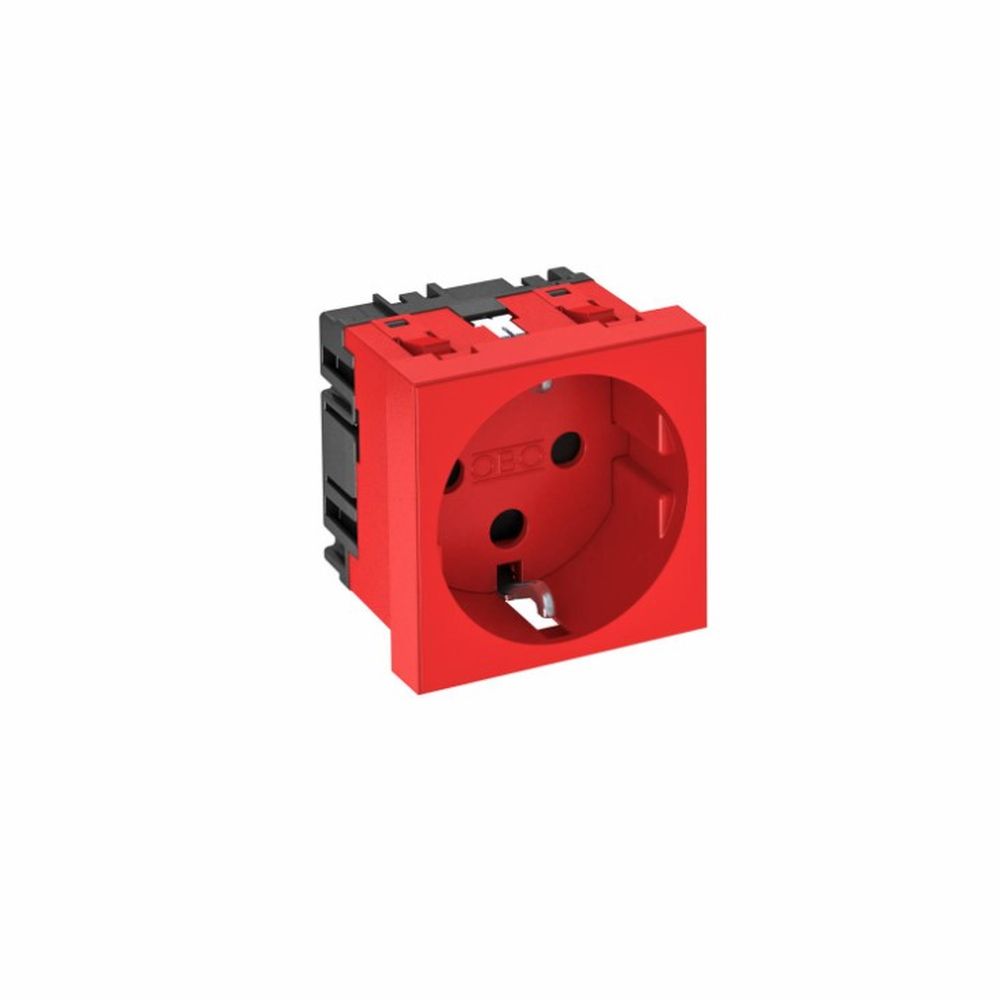 Розетка с заземлением и шторками OBO Bettermann STD-DOK SR01 modul 45 250В 16A красная