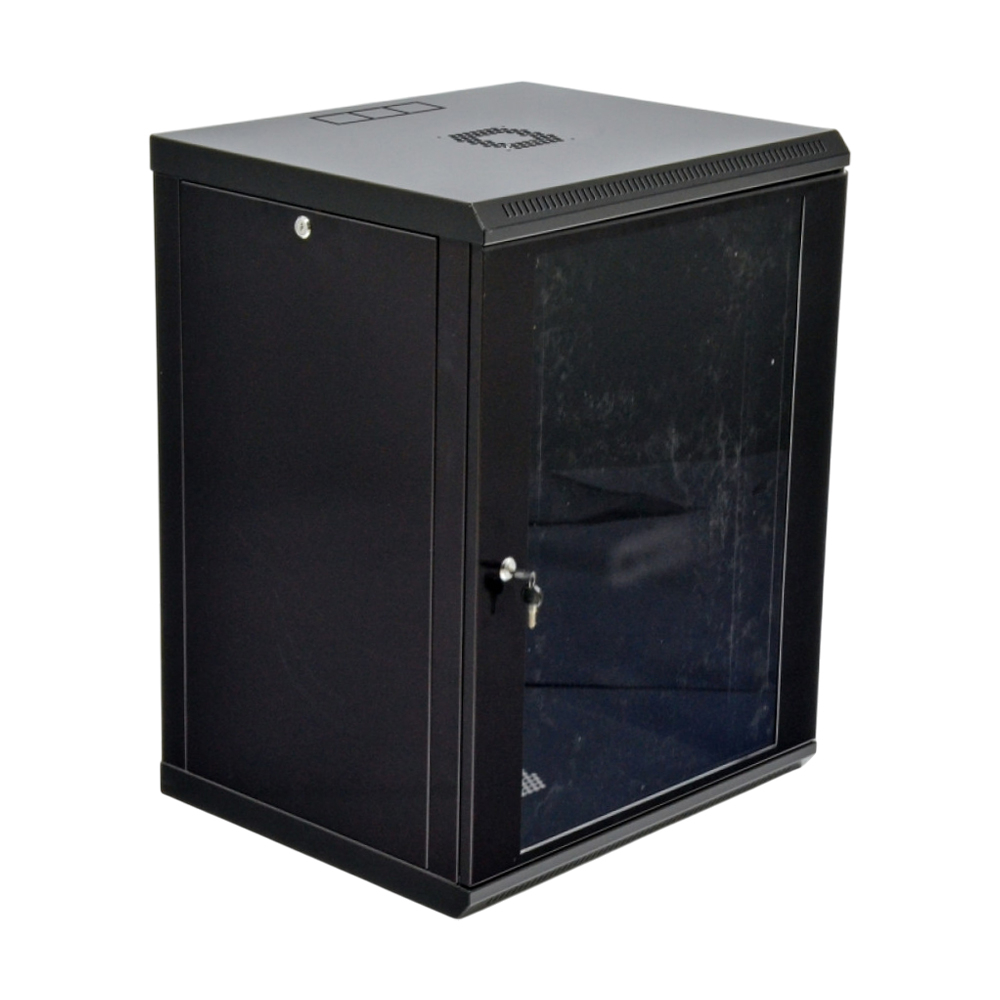 Шкаф серверный SteelNet 18U 600 x 600 для сетевого оборудования (стекло, черный)