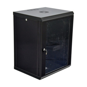 Шафа серверна SteelNet 18U 600 x 600 для мережевого обладнання (скло, чорний)