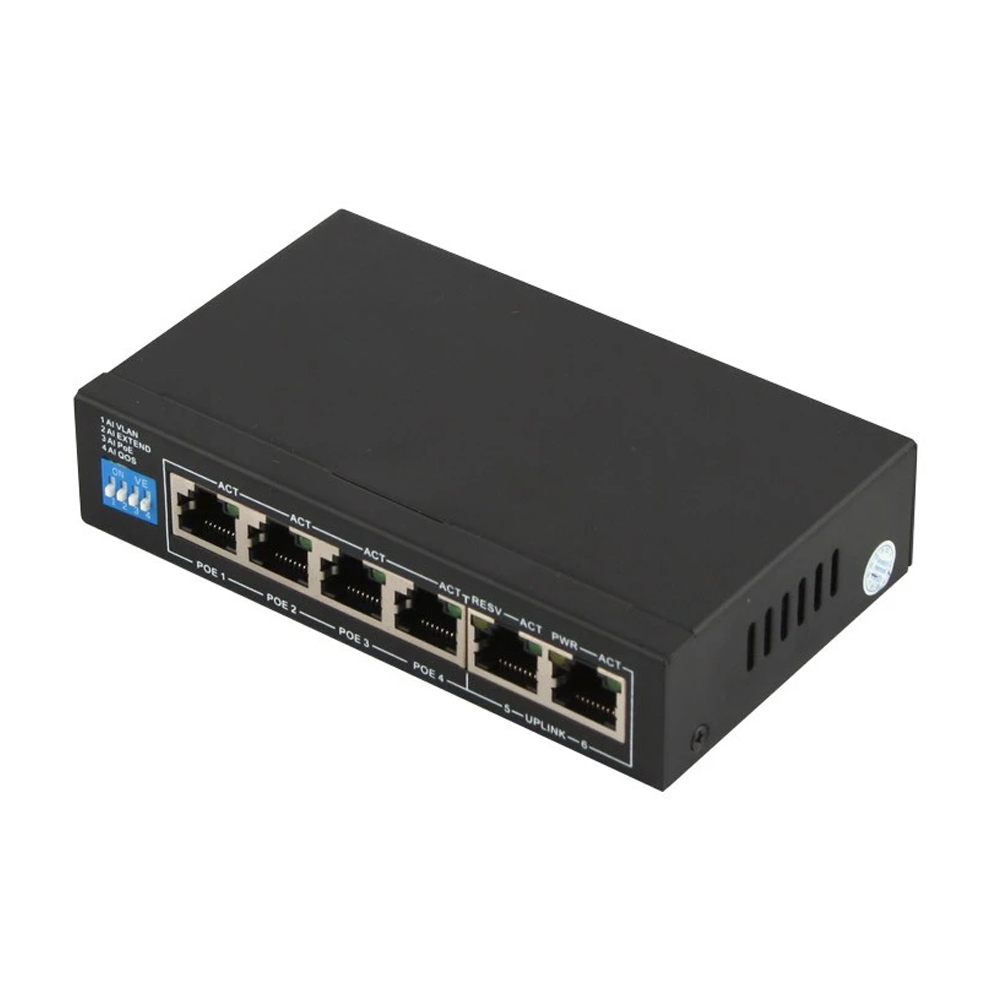 6-портовый PoE-коммутатор FoxGate S6004G-G2-AI POE Watchdog неуправляемый