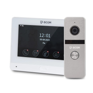 Комплект Wi-Fi видеодомофонa BCOM BD-760FHD/T White с поддержкой Tuya Smart + BT-400FHD Silver