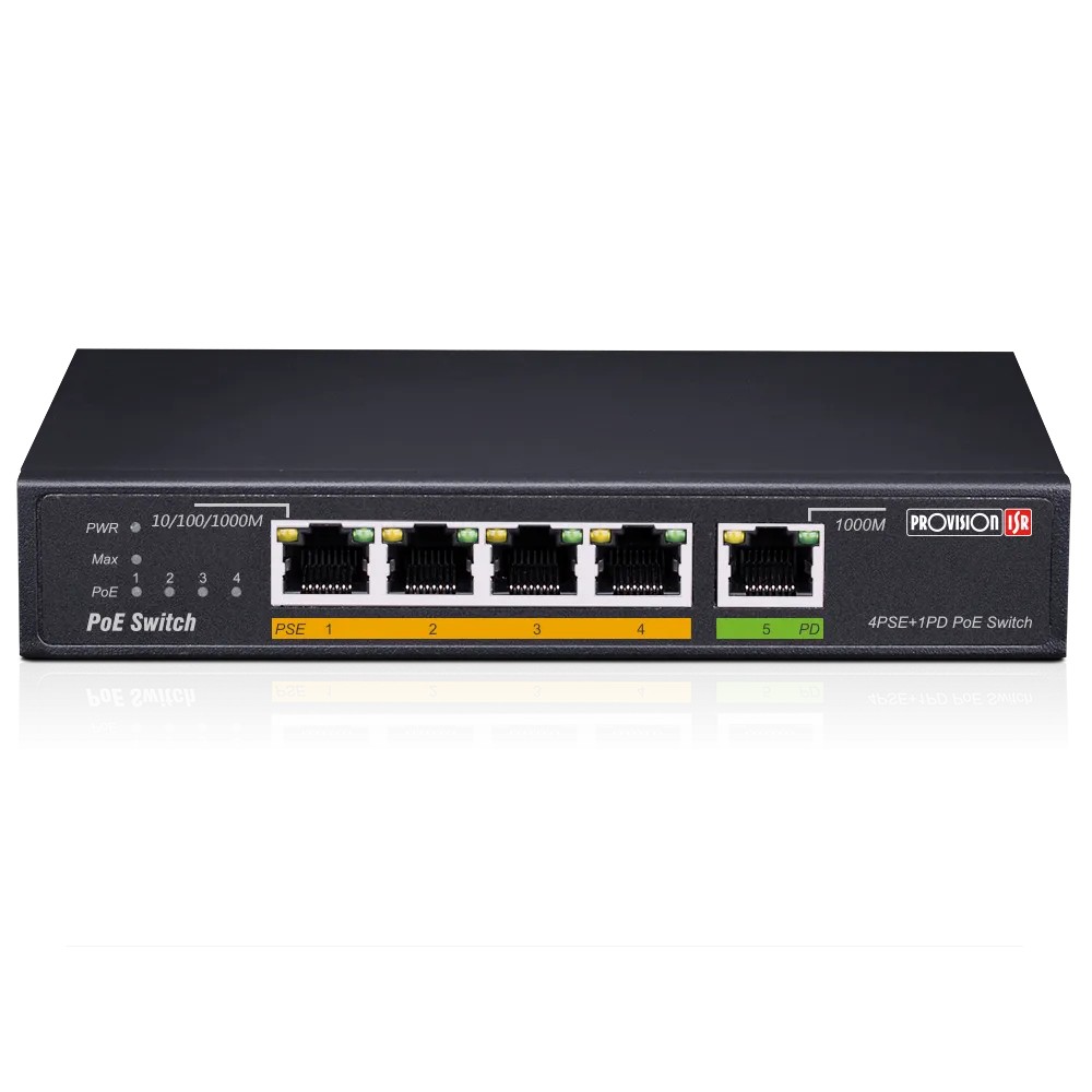 4-портовий PoE-комутатор Provision-ISR POES-0460G+1G(HPD)-V2 некерований