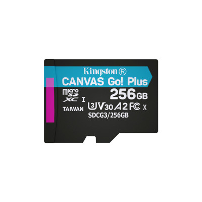 Карта памяти Kingston MicroSDXC 256 GB Canvas Go! Plus Class 10 UHS-I U3 V30 A2 (SDCG3/256GBSP)