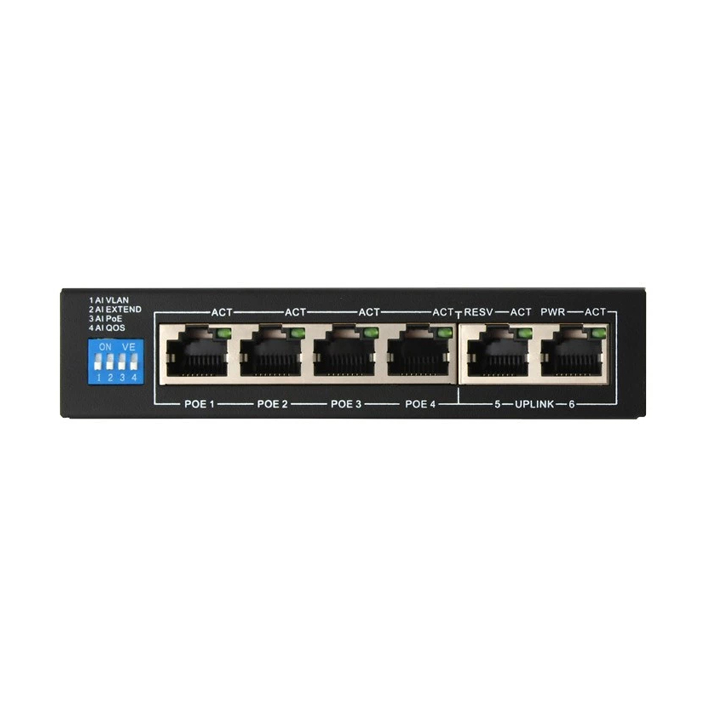 6-портовый PoE-коммутатор FoxGate S6004G-G2-AI POE Watchdog неуправляемый