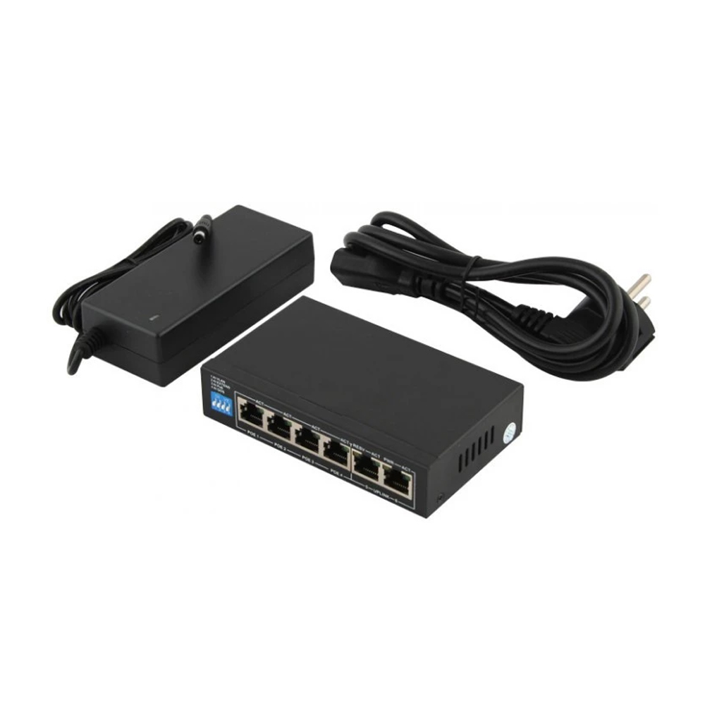 6-портовый PoE-коммутатор FoxGate S6004G-G2-AI POE Watchdog неуправляемый