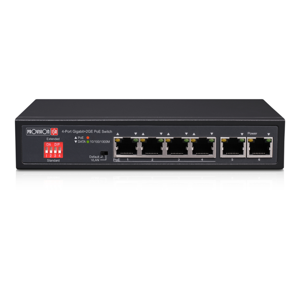 4-портовий PoE-комутатор Provision-ISR PoES-0472GC+2G некерований