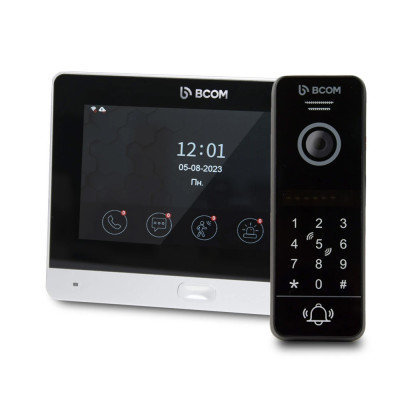 Комплект Wi-Fi видеодомофонa BCOM BD-760FHD/T Silver с поддержкой Tuya Smart + BT-400HD-AC Black