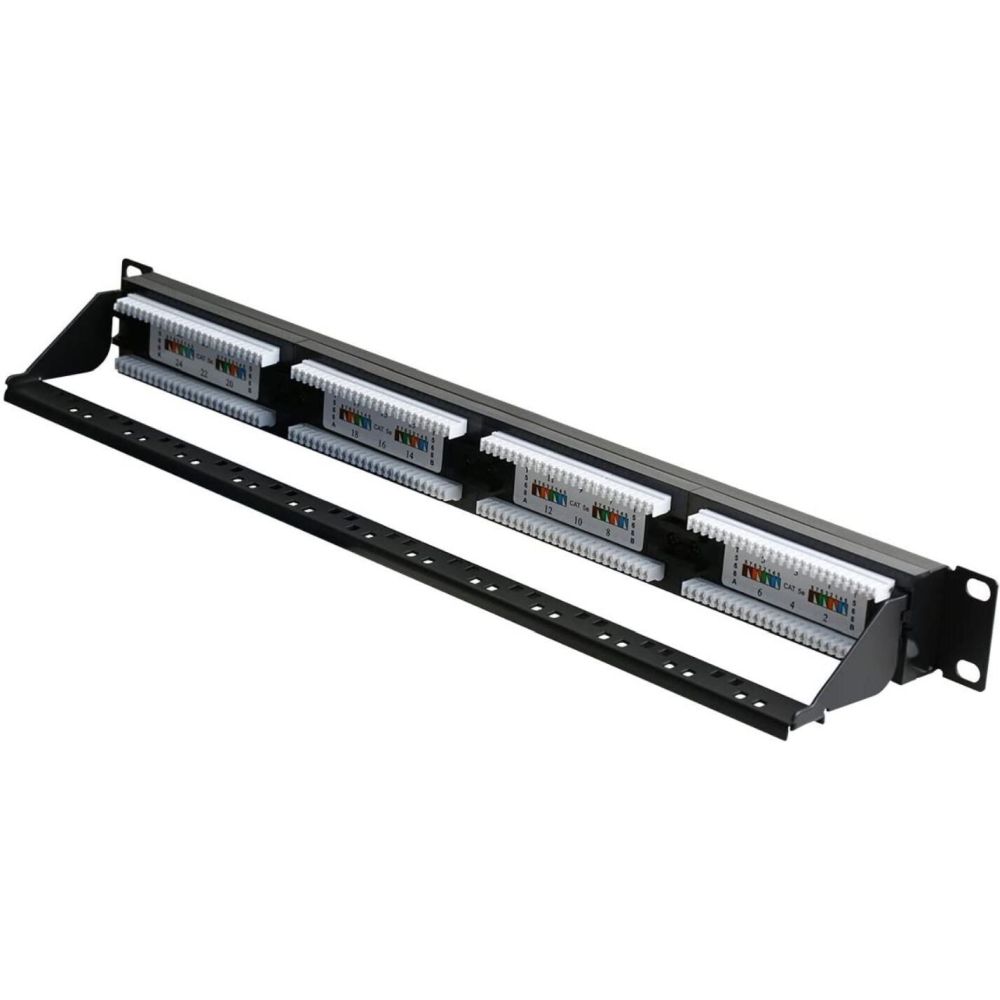 Патч-панель Hypernet 24 порти UTP кат. 5Е 19" PP-KUTP24-NM-CM з організатором кабелю