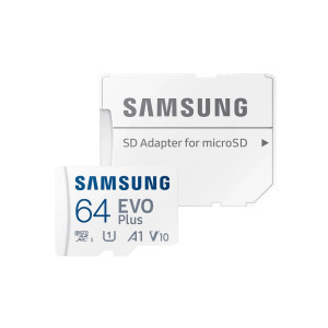 Карта пам'яті Samsung Evo Plus microSDXC 64 GB UHS-I U1 V10 A1 + SD адаптер (MB-MC64KA/EU)